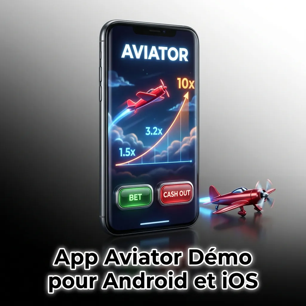 Interface du jeu Aviator en mode démo sur application mobile Android et iOS.