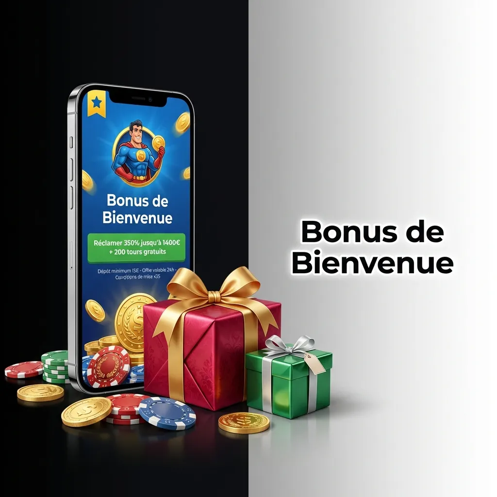 Illustration d'un bonus de bienvenue doublant le premier dépôt pour les nouveaux joueurs.