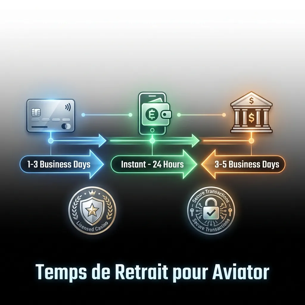 Délais de retrait des gains sur le jeu Aviator selon la méthode de paiement.
